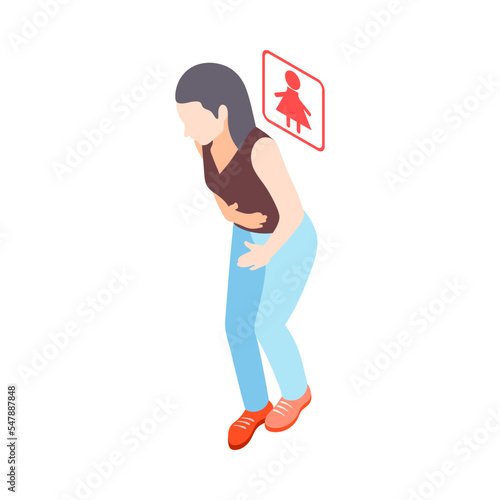 Sick Woman Diabetes Composition