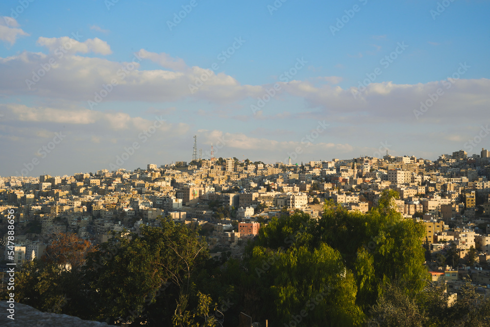 Amman downtown sunset view landscape