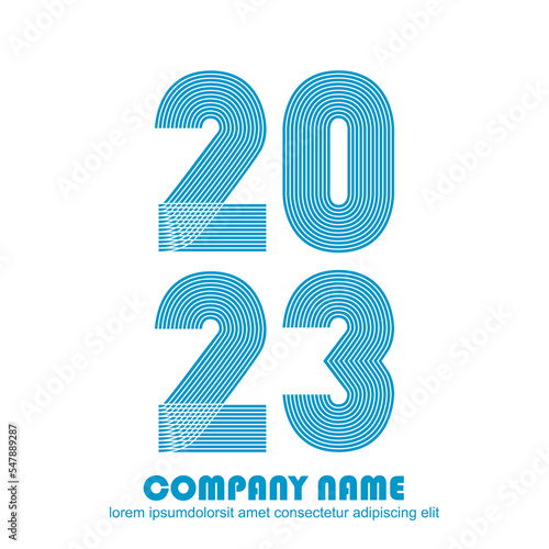 Abstract modern graphic design vector illustration background. Annual report. Happy New Year. 2023 number. Business greeting card calendar celebration banner poster magazine layout post social media