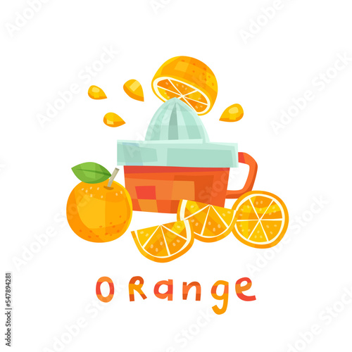 squeezer for orange juice, cut, slice, piece