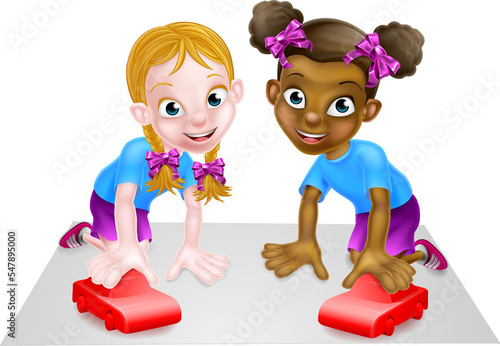 Two Girls Playing With Cars
