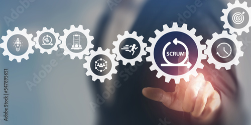 Obraz na plátně SCRUM, agile development methodology concept