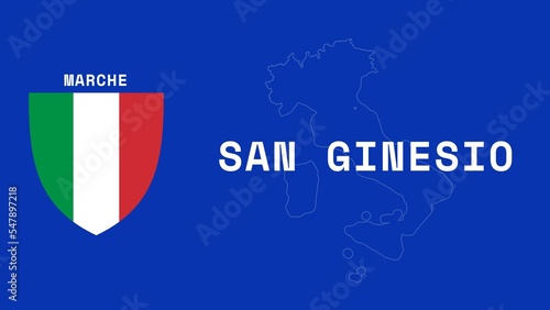 San Ginesio: Illustration mit dem Ortsnamen der italienischen Stadt San Ginesio in der Region Marche photo