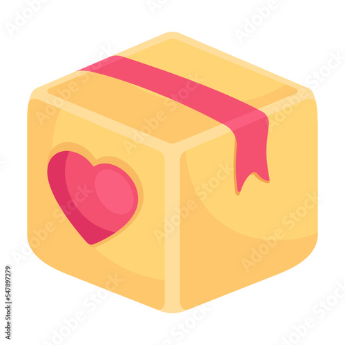 A donation box 2d icon design 