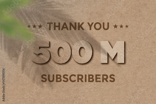 500 Million subscribers celebration greeting banner with Card Board Design
