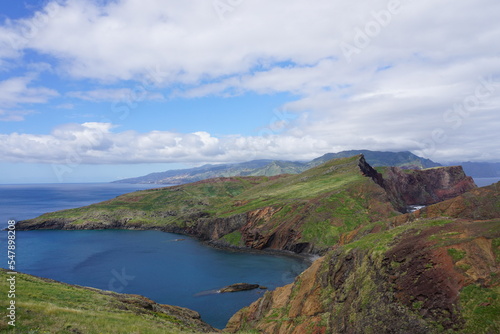 The cliff, reef and sea