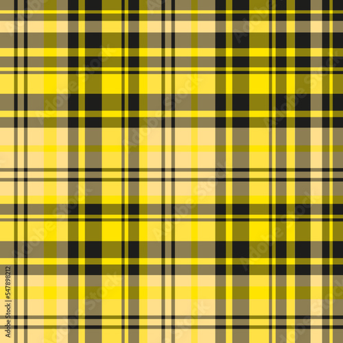 Seamless pattern in exciting black and yellow colors for plaid, fabric, textile, clothes, tablecloth and other things. Vector image.