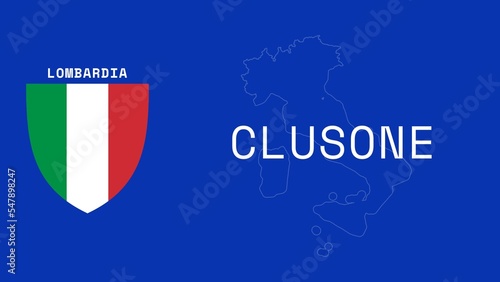 Clusone: Illustration mit dem Ortsnamen der italienischen Stadt Clusone in der Region Lombardia photo