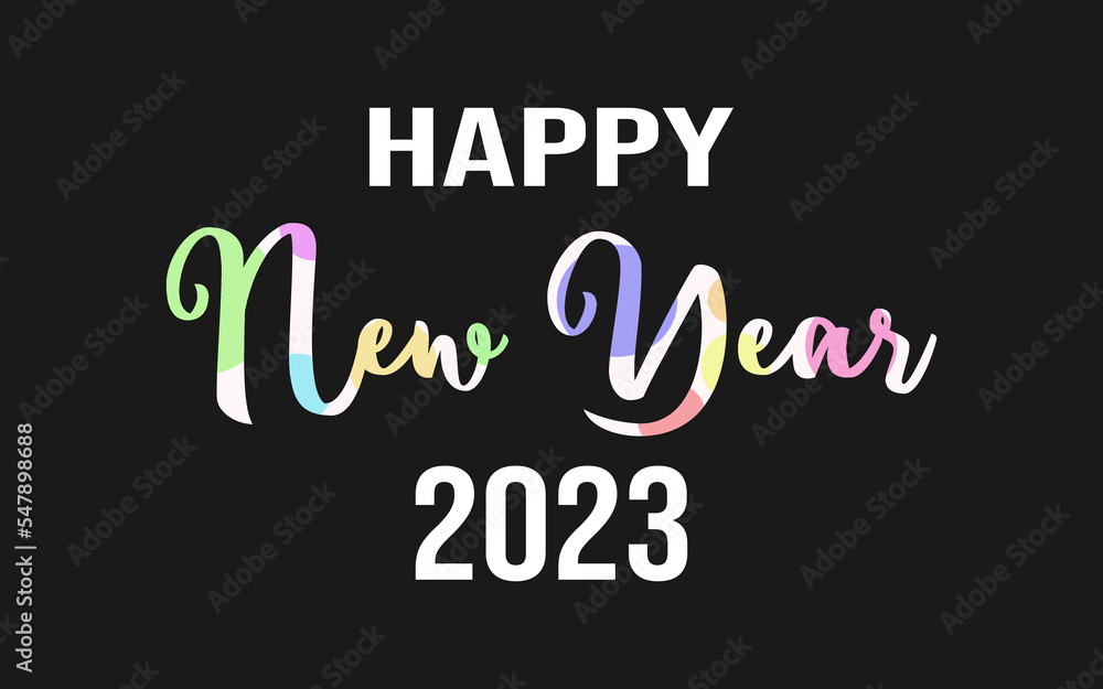 HAPPY NEW YEAR 2023 WISHES DESIGN WITH SIMPLE CONCEPT