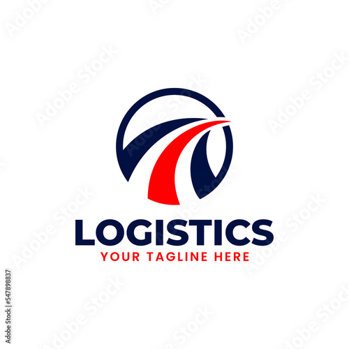 Logistic Way Transportation Logo Vector Illustration