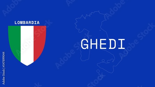 Ghedi: Illustration mit dem Ortsnamen der italienischen Stadt Ghedi in der Region Lombardia photo