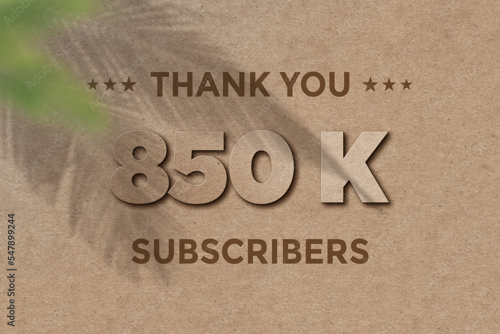 850 K  subscribers celebration greeting banner with Card Board Design