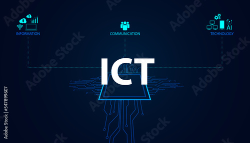 Abstract circuit board Futuristic Modern Concept ICT Information and Communication Technology data security protection