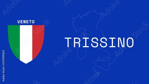 Trissino: Illustration mit dem Ortsnamen der italienischen Stadt Trissino in der Region Veneto