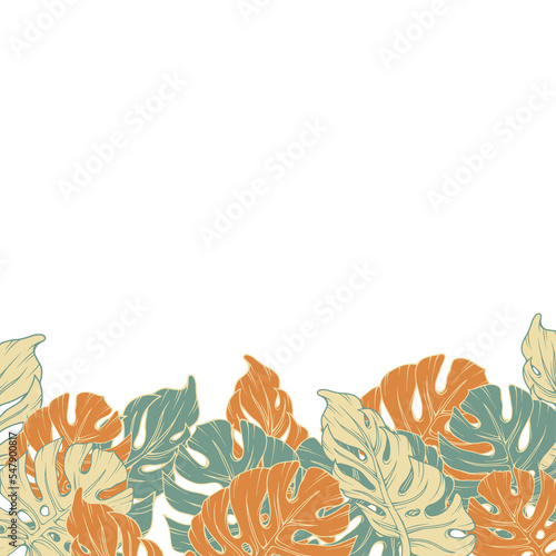 Beautiful plants and flowers illustration in colorful line art style  floral illustration  pattern  fabric printing