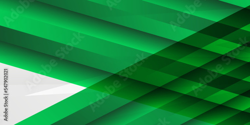 Green white gradient polygonal surface abstract 3D render. green wave on white background