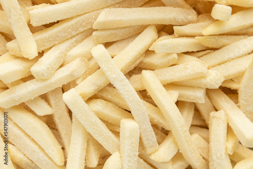 Top view of frozen french fries