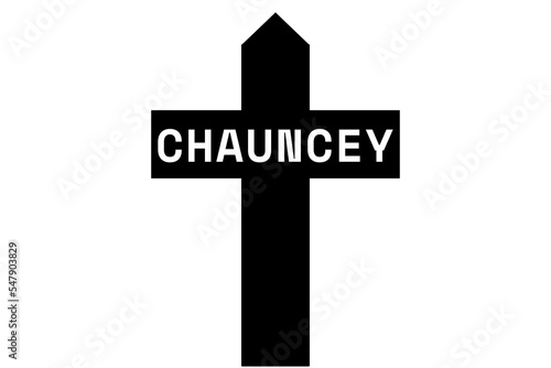 Chauncey: Illustration eines schwarzen Kreuzes mit dem Vornamen Chauncey photo