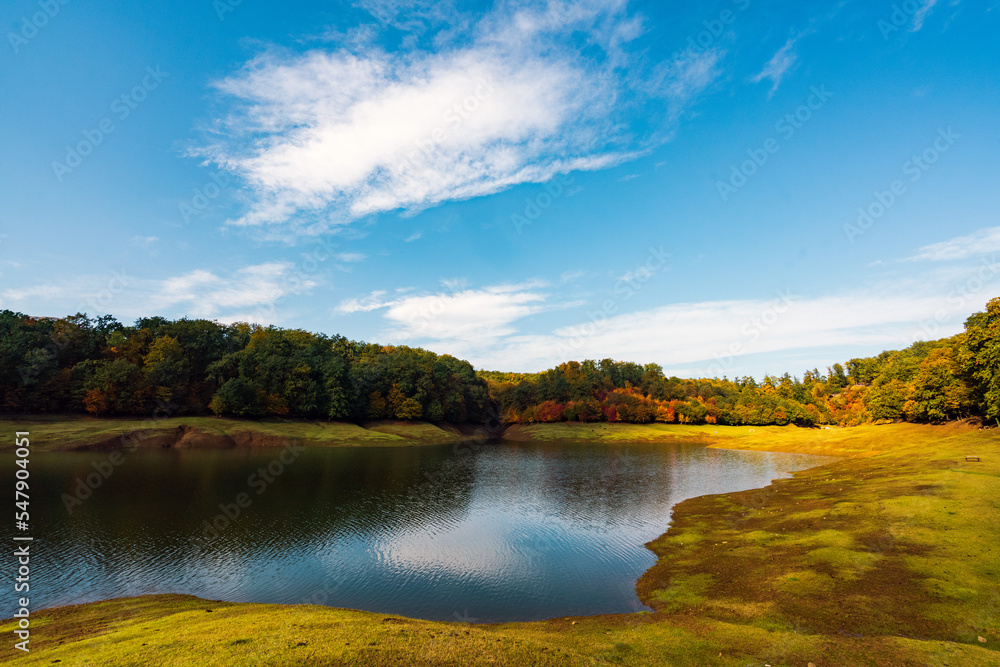 Khanbulan mountain lake in autumn season Khanbulan mountain lake in autumn season