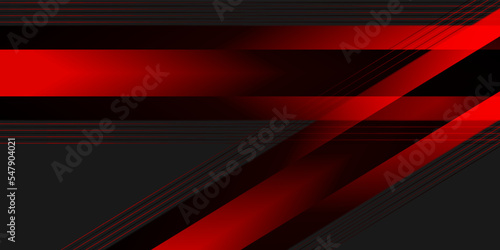 Abstract red wave curve on black design modern luxury background illustration.