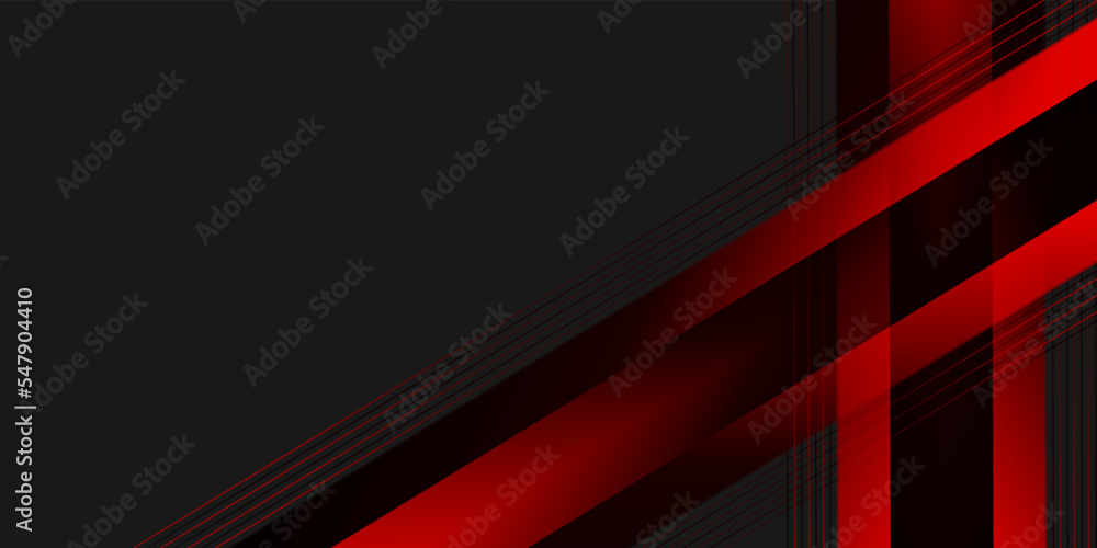 Obraz premium Abstract red wave curve on black design modern luxury background illustration.