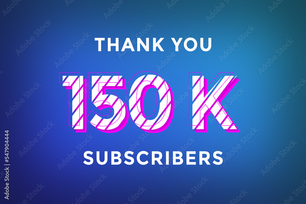 150 K subscribers celebration greeting banner with Stripe Design