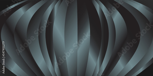 Wallpaper Mural Shiny dynamic light waves illustration vector. Futuristic black Silver color abstract twisted lines design in black gradient background Torontodigital.ca