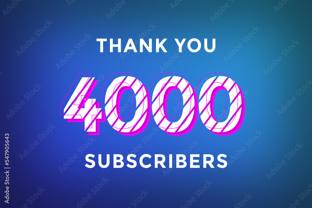 4000 subscribers celebration greeting banner with Stripe Design