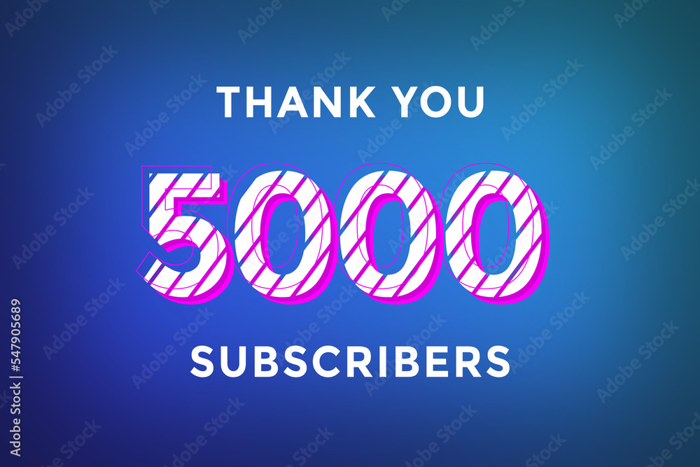 5000 subscribers celebration greeting banner with Stripe Design 5000 subscribers celebration greeting banner with Stripe Design