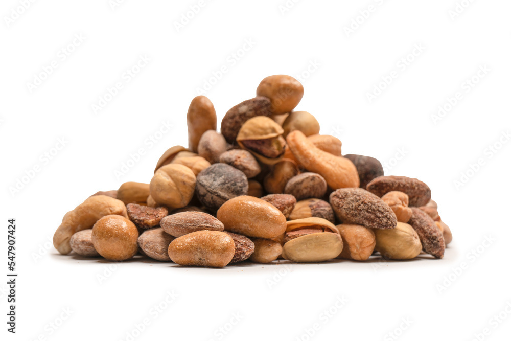 A group of almonds, pistachios, walnuts, macadamia, cashews. A group of almonds, pistachios, walnuts, macadamia, cashews.