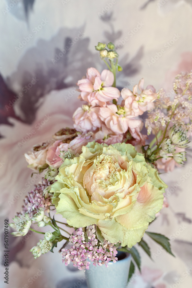 Beautiful bouquet of spring flowers in a vase on the table. Lovely bunch of flowers .Soft focus.
Beautiful bouquet of spring flowers in a vase on the table. Lovely bunch of flowers .Soft focus.