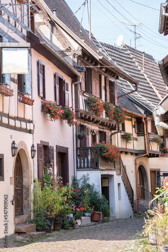 Fototapeta Naklejka Na Ścianę i Meble -  Half-timbered houses in Eguisheim, Alsace, France