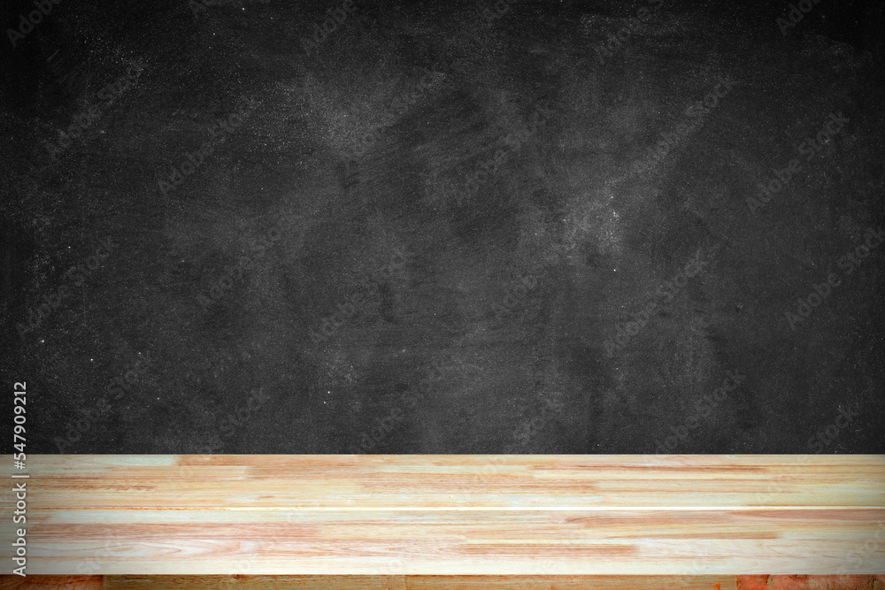 Abstract Natural wood table texture on Chalk rubbed out on background : Top view of plank wood for graphic stand product, interior design or montage display your product. Education concept. Abstract Natural wood table texture on Chalk rubbed out on background : Top view of plank wood for graphic stand product, interior design or montage display your product. Education concept.