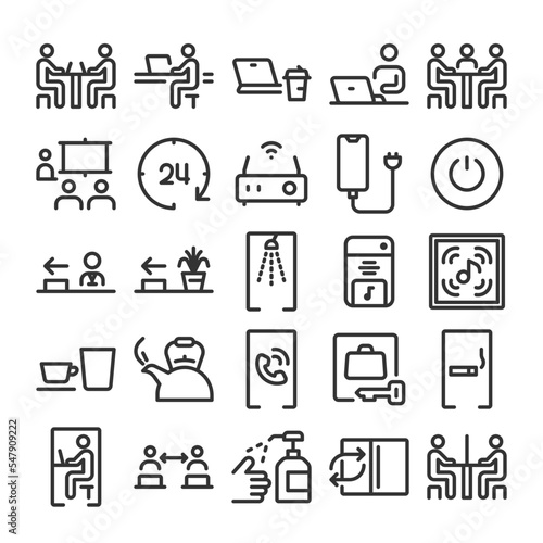 コワーキングスペース アイコン セット