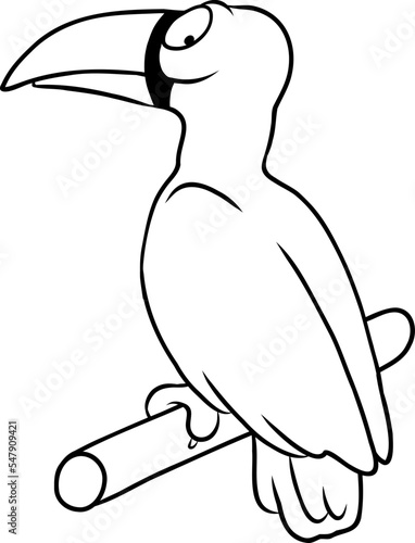 Freundlicher Vogel lächelt klug und gewitzt