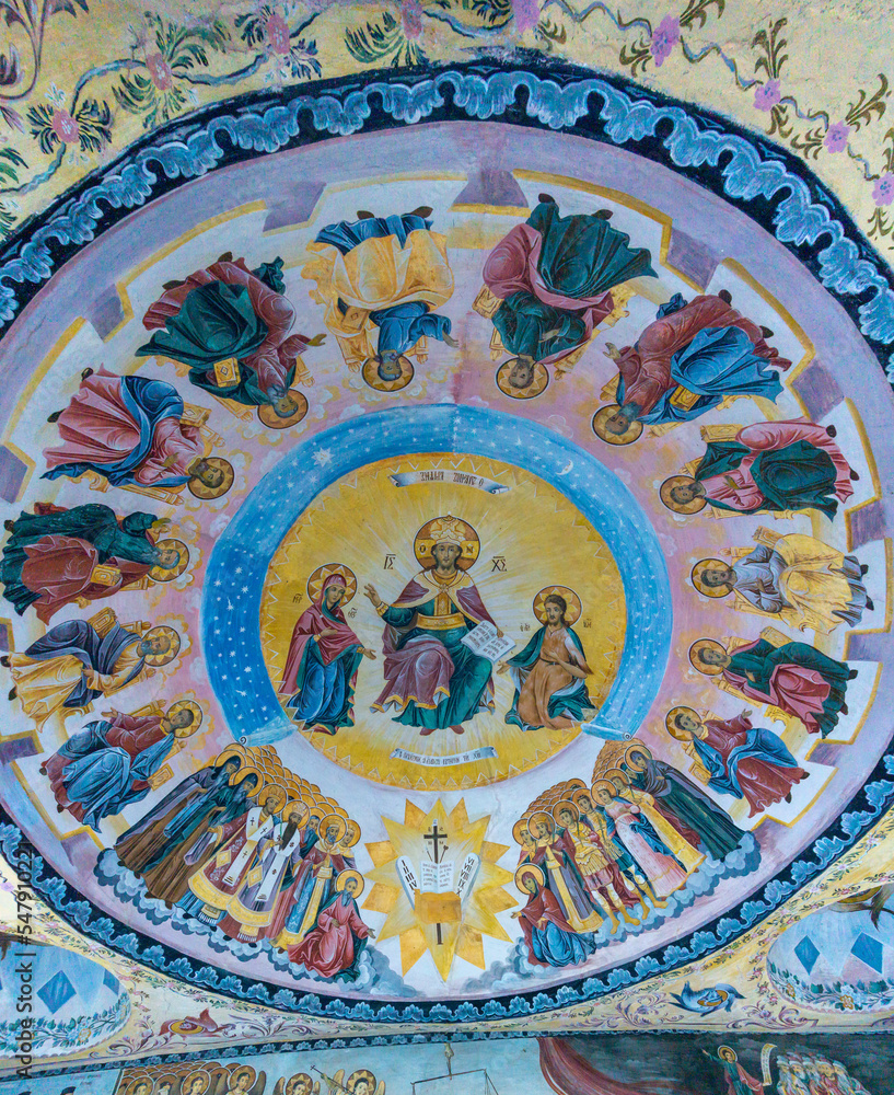mural on the chapel ceiling in the Bachkovo Monastery in southern Bulgaria