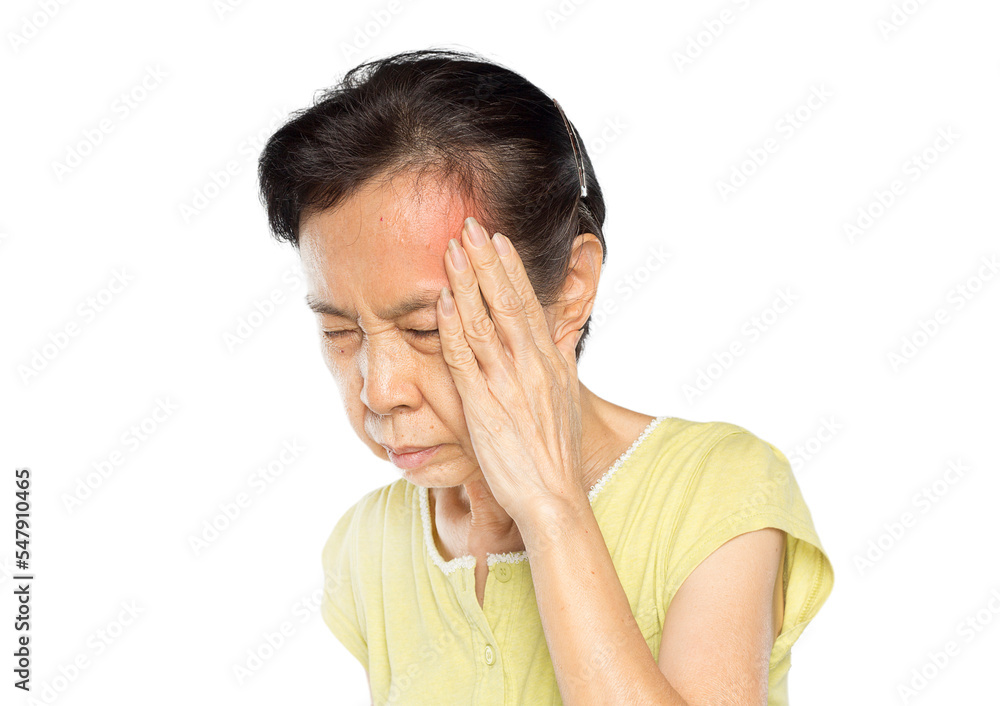 old asian woman suffering from migraine headache old asian woman suffering from migraine headache
