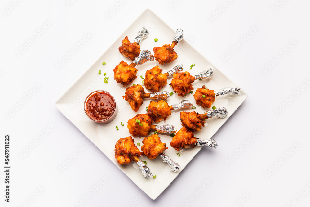 Chicken Lollipop Grilled Tandoori Non Veg With Schezwan sauce Dip Chutney Chicken Lollipop Grilled Tandoori Non Veg With Schezwan sauce Dip Chutney