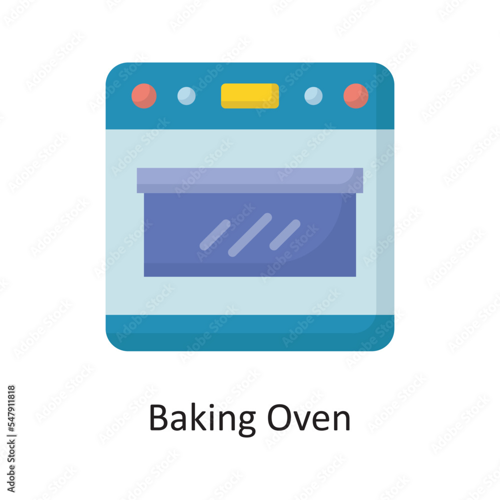 Baking Oven Vector Flat Icon Design illustration. Housekeeping Symbol on White background EPS 10 File Baking Oven Vector Flat Icon Design illustration. Housekeeping Symbol on White background EPS 10 File