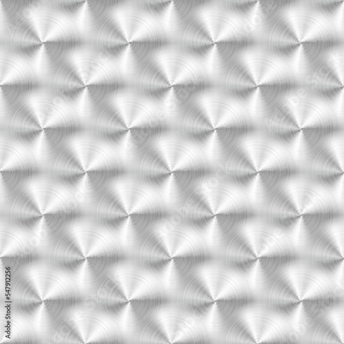 Vector illustration of brushed metal texture with circular pattern.