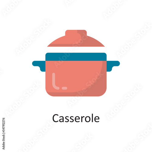 Casserole  Vector Flat Icon Design illustration. Housekeeping Symbol on White background EPS 10 File