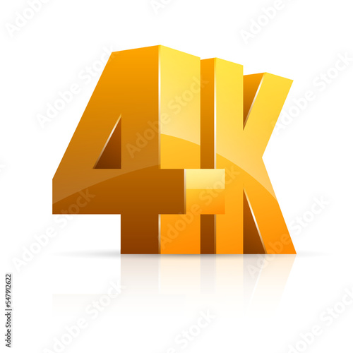 3D glossy abstract ultra high definition television technology concept isolated on white background.