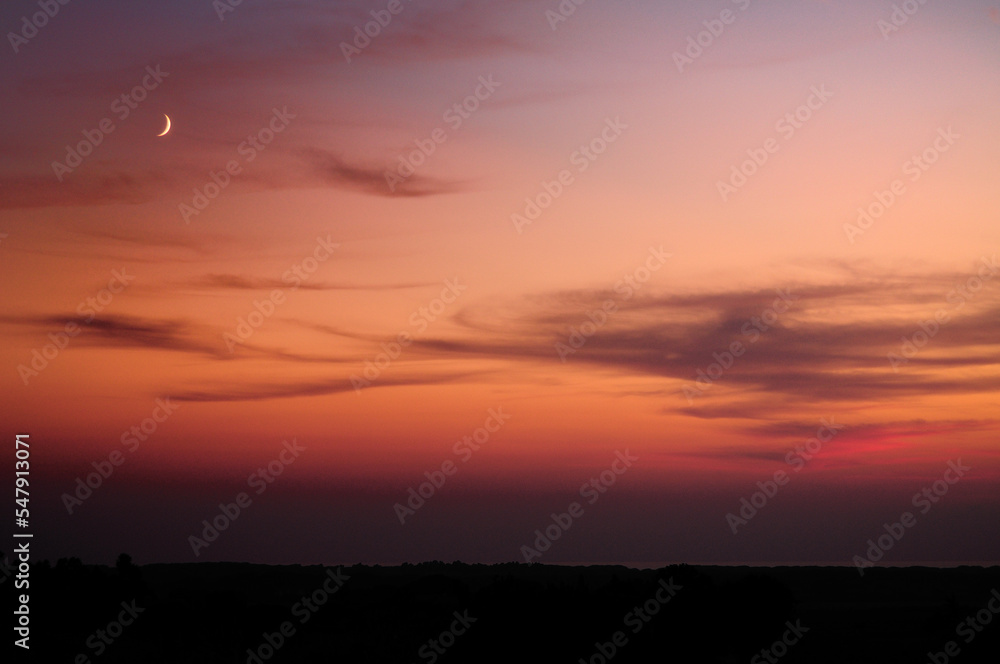 moon in sunset