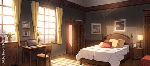Anime Room. AI generated art illustration. #547913020