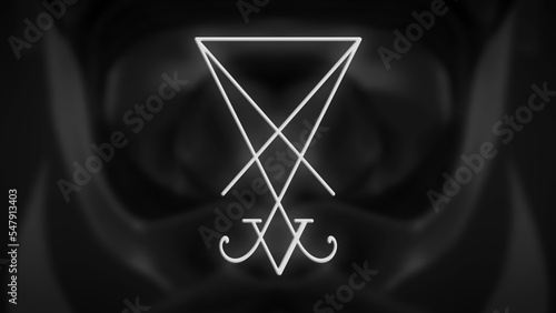 Sigil of Lucifer on a dark background photo