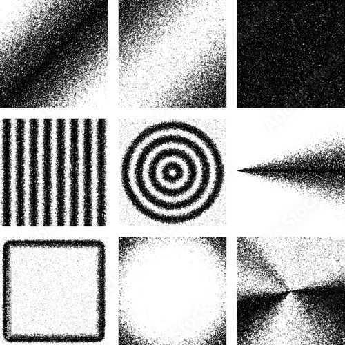Distressed grunge, noise texture design element. Black and white vector background.