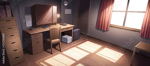 Anime Room. AI generated art illustration.	
 #547913861