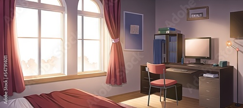 Anime Room. AI generated art illustration.	
 #547914011