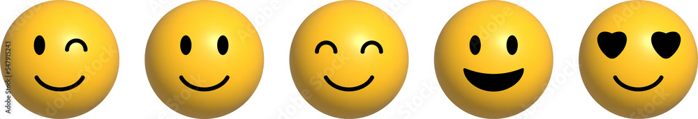 Set of happy emoticons. Design for web and mobile app. PNG image
Set of happy emoticons. Design for web and mobile app. PNG image