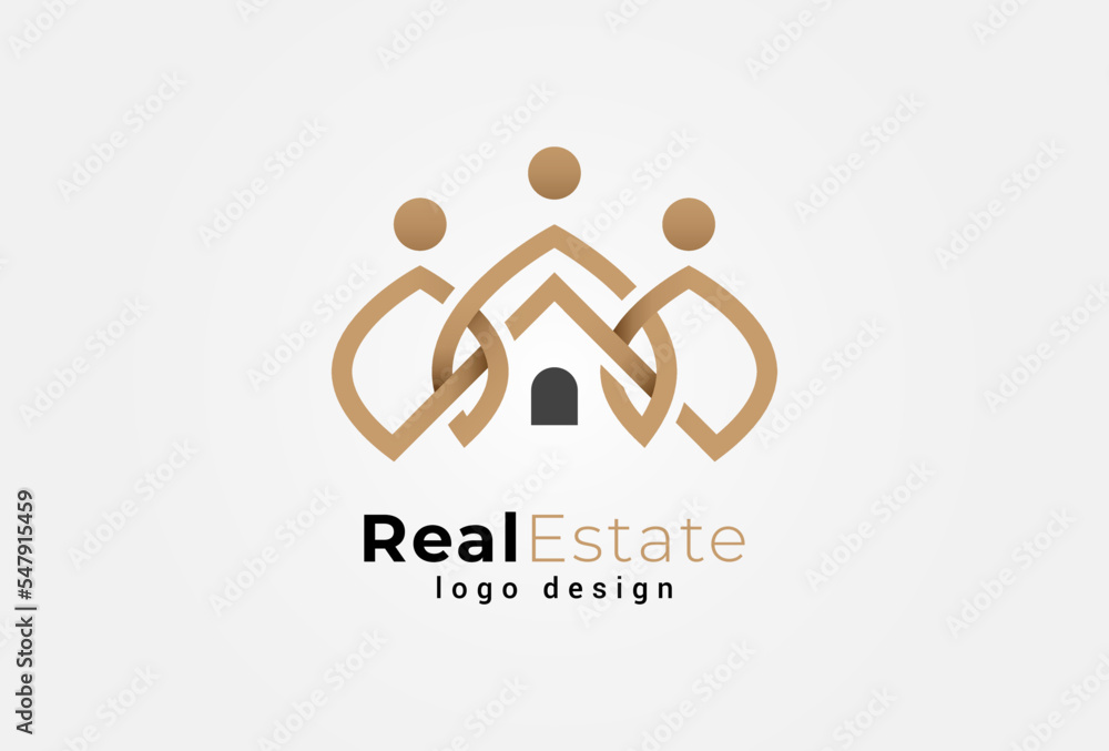 Real Estate Logo, home and people group combination, suitable for Architecture Building logo design Real Estate Logo, home and people group combination, suitable for Architecture Building logo design